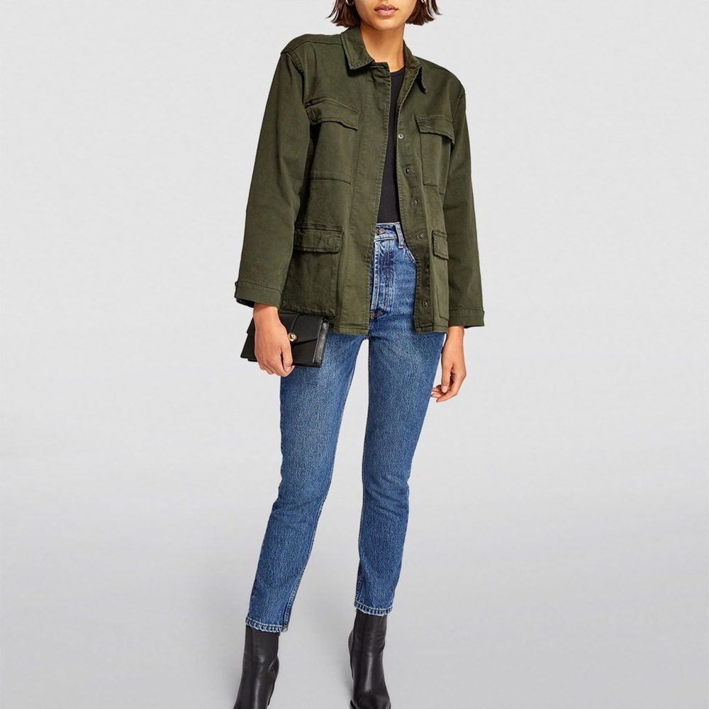 GOOD AMERICAN‎ Cotton-Blend Utility Jacket